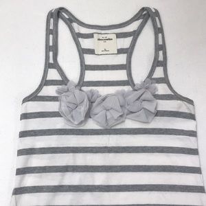Abercrombie kids floral and stripe grey tank top